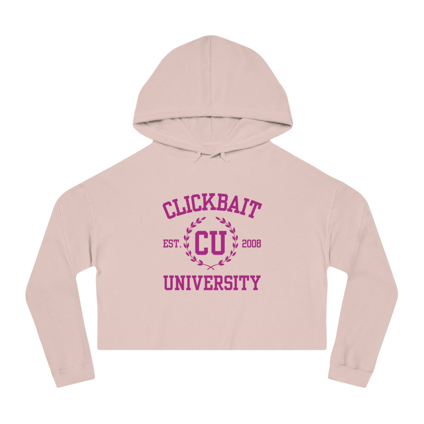 Clickbait University Women’s Cropped Hooded Sweatshirt - Trendy Casual Wear for Students