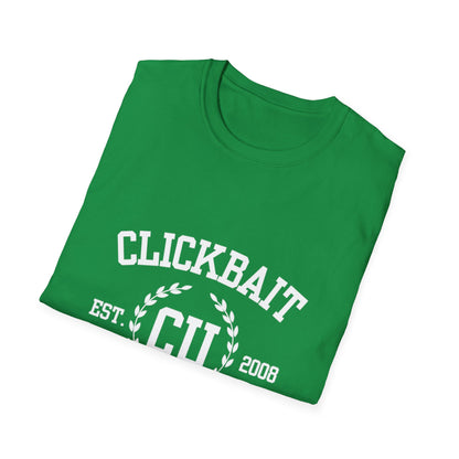 Clickbait University Unisex Softstyle T-Shirt - Fun College Humor Tee