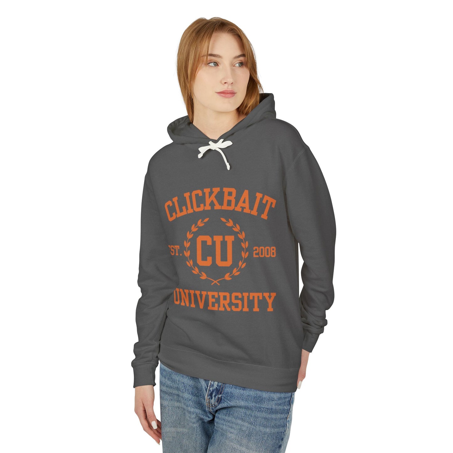 Clickbait University Unisex Lightweight Hooded Sweatshirt - Casual College Style