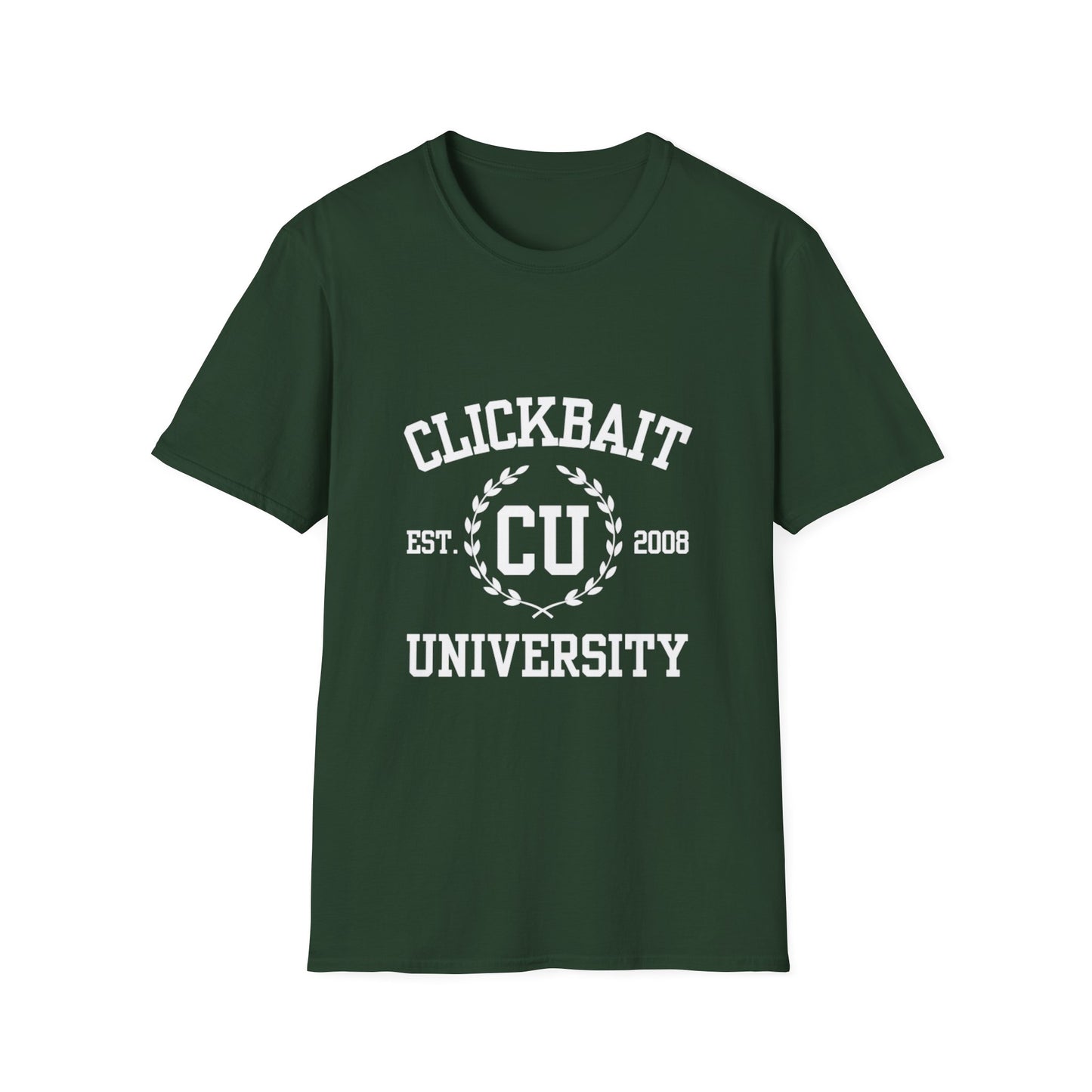 Clickbait University Unisex Softstyle T-Shirt - Fun College Humor Tee