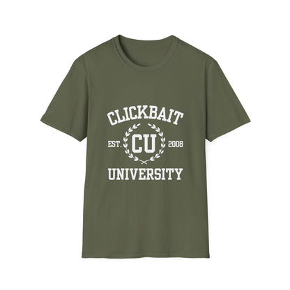 Clickbait University Unisex Softstyle T-Shirt - Fun College Humor Tee