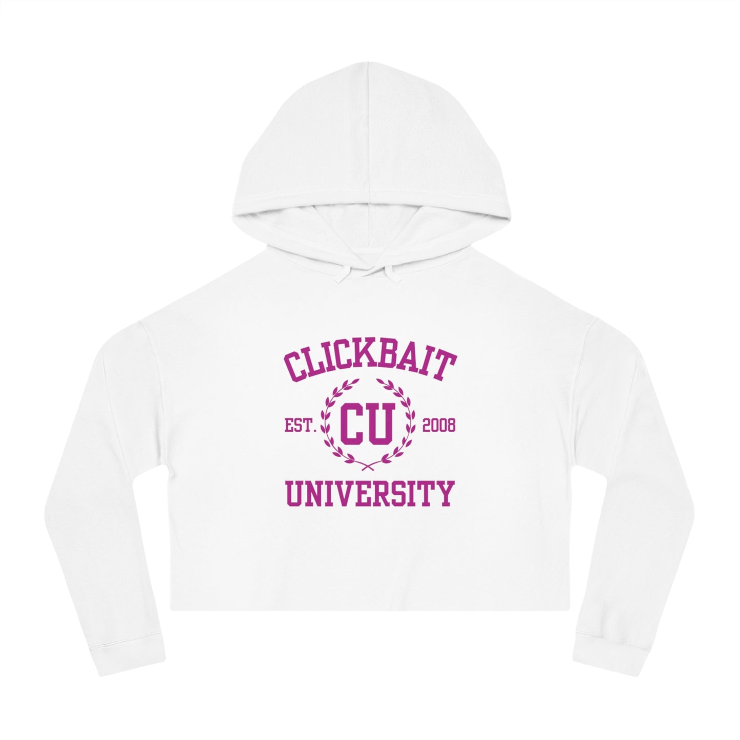 Clickbait University Women’s Cropped Hooded Sweatshirt - Trendy Casual Wear for Students