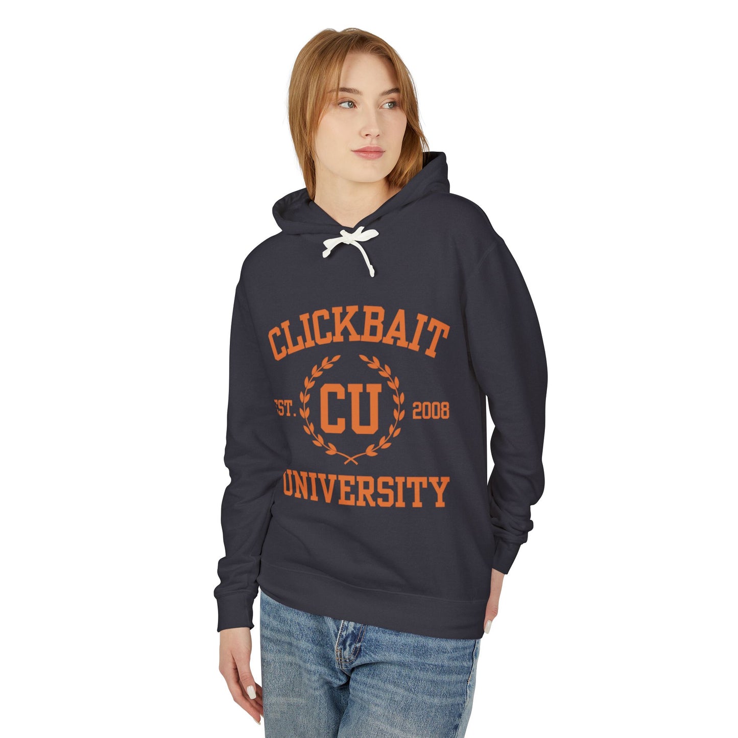 Clickbait University Unisex Lightweight Hooded Sweatshirt - Casual College Style