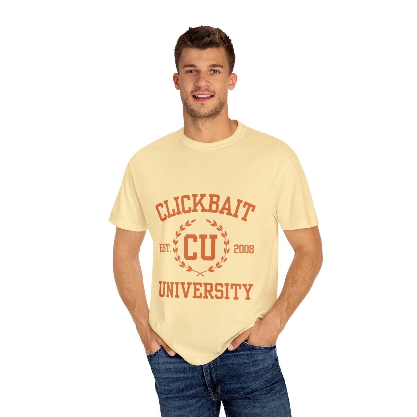 Clickbait University Unisex Garment-Dyed T-shirt - Casual Style for College Students