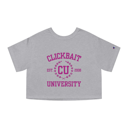 Clickbait University Women's Cropped T-Shirt - Stylish Casual Tee for Campus Life