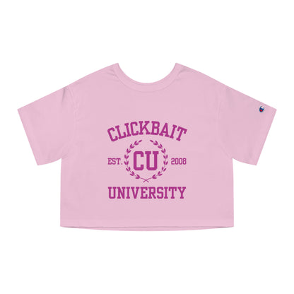 Clickbait University Women's Cropped T-Shirt - Stylish Casual Tee for Campus Life