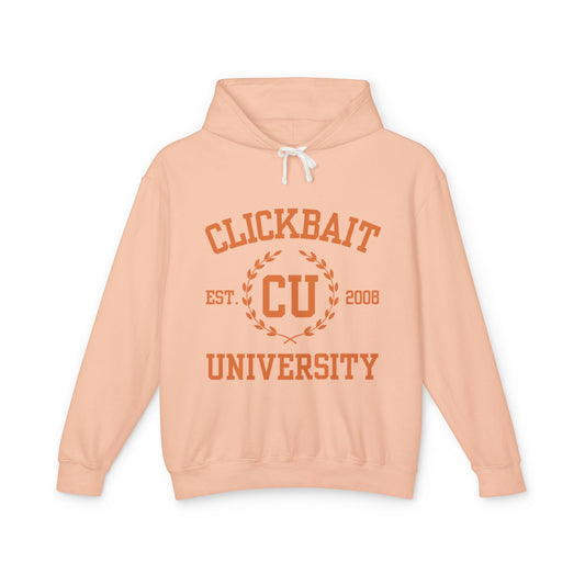 Clickbait University Unisex Lightweight Hooded Sweatshirt - Casual College Style